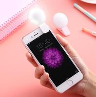 Mini anneau lumineux LED rechargeable USB personnalisable avec logo, à clipser, en plastique, pour tous les smartphones