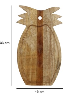 Planche à découper en bois en forme d'ananas, outil de cuisine fait main idéal pour le fromage et les cadeaux fabriqués en Inde - Product Image 4