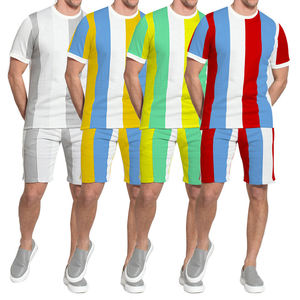 <b>Short</b> Sleeve T Shirts & <b>Long</b> Pants Sportswear Set Summer Active Wear <b>Men's</b> Casual Tracksuit - Product Image 1