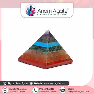 Pirámide de Seven Chakra de cuarzo transparente de alta calidad - Product Image 2