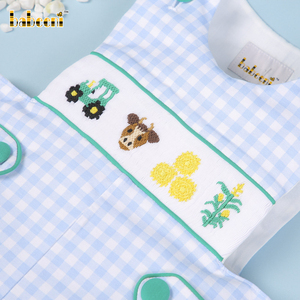 Pelele de Lujo Personalizado para Bebé Niño con Bordado a Mano y Cierre de Botones - Venta al por Mayor OEM BB2760 - Product Image 5