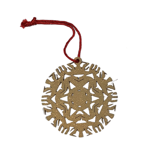 Ornamento colgante de madera redondo para decoración navideña, cuerda colgante de alta calidad, copo de nieve de madera - Product Image 1