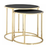 Mesa de centro de metal rectangular con tapa de cristal para sala de estar