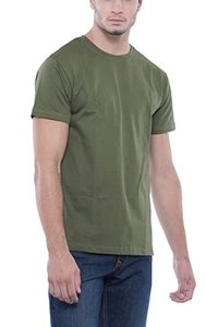Camiseta de algodón y LICRA para hombre, ropa de calle con cuello redondo, ajustada, lisa, de manga corta, personalizada, para verano - Product Image 2