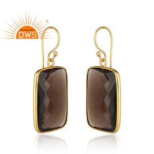 Pendientes Colgantes de Plata de Ley 925 con Cuarzo Ahumado Natural, Último Modelo 2026, para Mujer, Fabricante de Joyería - Product Image 3