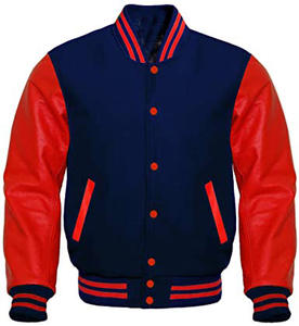 Coupe-vent réversible Varsity Baseball Tissu tricoté en laine d'hiver Taille XL avec col montant Décoration à motif de logo personnalisé - Product Image 2