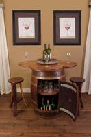 Ensemble de table de tonneau de vin industriel antique avec base de meuble en bois massif Meubles de maison rustiques