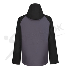 Veste Softshell Respirante pour Homme Gris Noir à Capuche Col Montant Imperméable Coupe-Vent Extérieur Fermeture Éclair Légère Nouveauté - Product Image 4