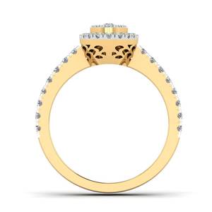 Anillo de aniversario de oro amarillo de 14 quilates para mujer, sortija de aniversario, Diamante redondo, Natural, impresionante - Product Image 3