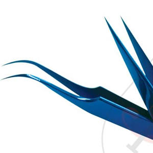 Paire de pinces à épiler bleues pour faux cils, incurvés et droits, pour étiquette privée, paire de faux-cils, outils de maquillage, - Product Image 3