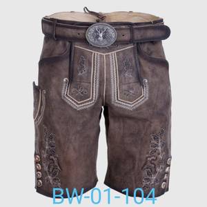 Kurlederhosen แบบดั้งเดิมสำหรับผู้ชายเยอรมันสั้นแบบดั้งเดิม Oktoberfest Lederhosen - Product Image 2