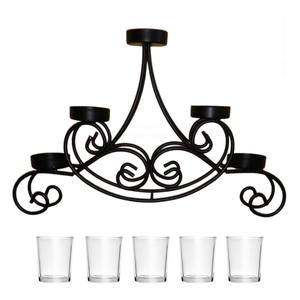 Metal Stand Glass Cup <b>Tealight</b> Candle <b>Holder</b> for Central or Side Tables Living Room and Home Decoration or Gifting - Product Image 4