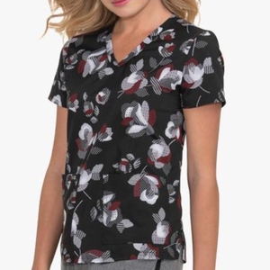 Conjuntos de Uniformes Médicos de Manga Corta Estampados para Mujer, Uniformes de Enfermera OEM, 65% Poliéster, 35% Algodón, Logotipo Personalizado de Bangladés para Uso Hospitalario - Product Image 3