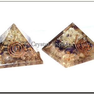 Wholesaler of Crystal-Rose-Amethyst Orgone Pyramids : Crystal-Rose-Amethyst Orgone Pyramids for Sale - Product Image 1