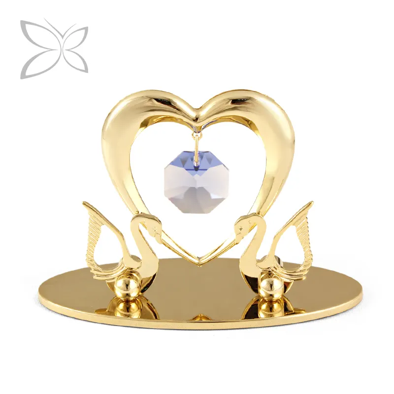 Banhado A Ouro Metal Cristal Crystocraft Favor Do Casamento Personalizado Presentes de Casamento Cisnes