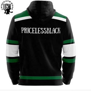Sudadera con capucha de hockey sobre hielo de sublimación personalizada con bordado en blanco de lana de último diseño antibacteriano transpirable de secado rápido - Product Image 2