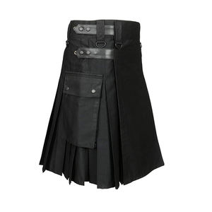 Écossais Traditionnel Fait Main Personnalisé Tartan Kilt en Couleur Noire - Product Image 1