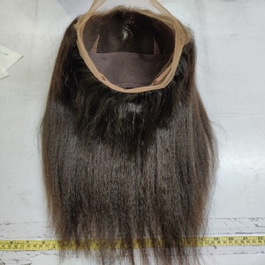 Indian Raw pour Lace Frontal Wigs Kinky Straight 13X6 Closure Set Frontal avec partie centrale fabriquée à partir de cheveux indiens humains - Product Image 1