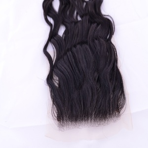 Usine non transformé brut vierge indien soyeux naturel vague Remy cheveux fermetures cuticule aligné Double dessiné paquet pour les femmes noires - Product Image 3