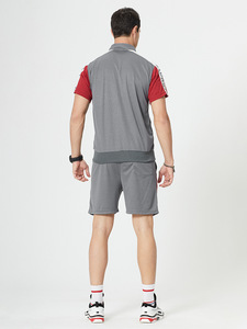 Chándal corto deportivo personalizado para hombre, conjunto de pantalones cortos de verano, color liso, venta al por mayor - Product Image 2