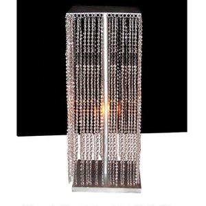 Meilleur prix de gros Centre de table en métal cristal clair goutte de table de mariage décorer Centre de table finition argentée forme personnalisée - Product Image 1