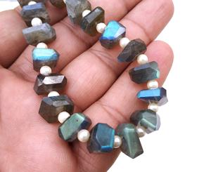 Colección de cuentas de labradorita Natural de 21 piezas, pepitas flash azules facetadas para hacer joyas, piedras preciosas sueltas, venta al por mayor - Product Image 4