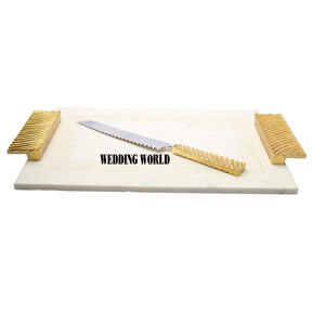 Plateau de service en marbre de forme rectangulaire plateau fait à la main d'excellente qualité meilleure vente de table en gros nouveau plateau de service en marbre - Product Image 6