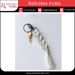 LLavero de macramé hecho a mano, de algodón, indio - Product Image 4