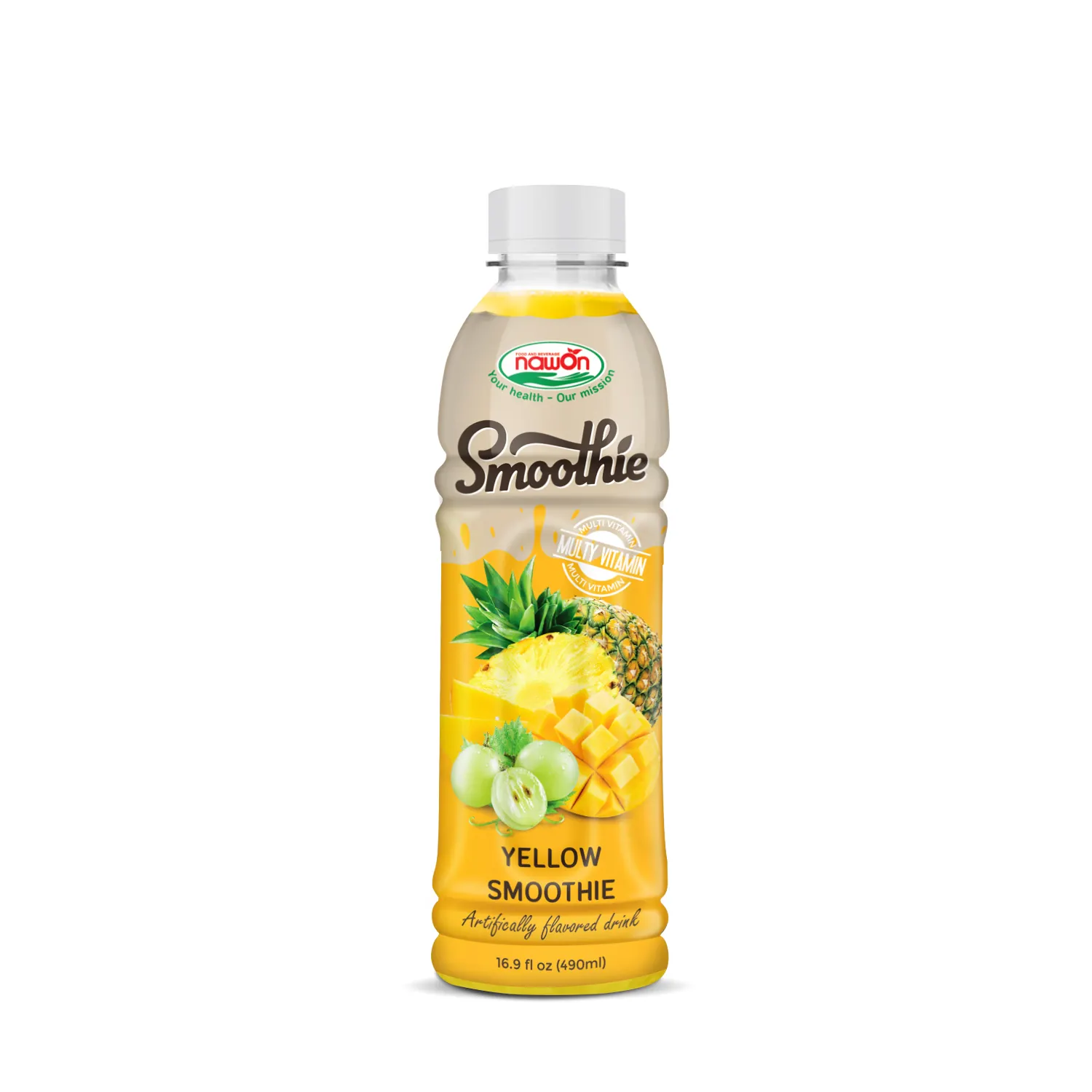 500ml NAWON taze Smoothie ananas suyu hiçbir koruyucu taze meyve suyu organik Smoothie İçecek kuru maya OEM ODM toptan