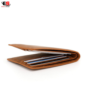 Portefeuille de styliste en cuir véritable pour homme, double compartiment pliable, Slim, avec Logo personnalisé, nouvelle collection - Product Image 2