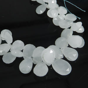 ลูกปัดลูกแพร์เหลี่ยมเพชรพลอยสีเขียว12x8มม. ความยาว8นิ้ว170.10ซม. สำหรับการทำเครื่องประดับ - Product Image 6