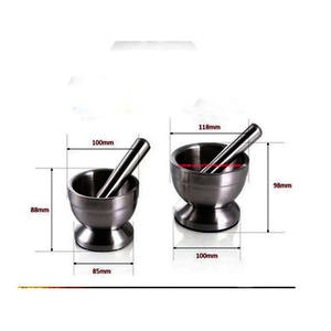 Remedios Caseros redondos de acero inoxidable, mortero de molienda manual y mazo para uso doméstico, superventas y de alta calidad - Product Image 1