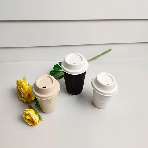 Cpla Paper Cups Disposable Lids Material Biodegradable Bagasse Coffee Cup Lid 90mm