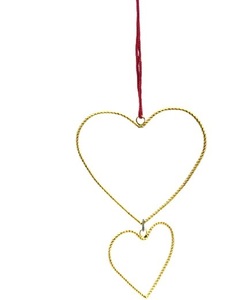 GOLDEN WIRE DESIGN HOT SELLING CHRISTMAS HANGING HEART ORNAMENT <b>TREE</b> DECORATION HEART HIGH QUALITY - Product Image 1