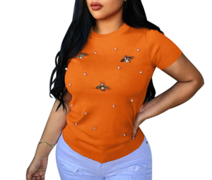 เสื้อยืดผ้าคอตตอนพิมพ์ลายสำหรับผู้หญิงเสื้อยืดสไตล์ใหม่ทำจากผ้าฝ้าย100% ออกแบบโลโก้ได้ตามต้องการ - Product Image 3