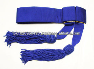 Faja de cintura ceremonial trenzada de moda, dorada y roja, con borlas, ecológica, de tamaño ajustable, estándar profesional para oficiales generales - Product Image 2