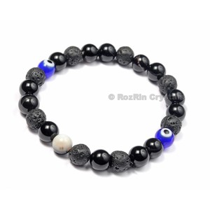 Supplier of Black Obsidian and Lava eye <b>Bracelets</b> : Black Obsidian and Lava eye <b>Bracelets</b> For Sale - Product Image 1