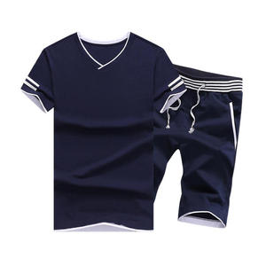 Traje holgado de verano para hombre, camiseta de manga corta con estampado de salpicaduras de tinta, a la moda - Product Image 1