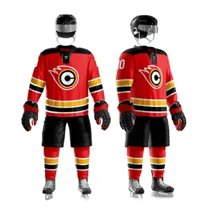 独特风格升华运动服定制冰球制服套装定制颜色组合冰球制服