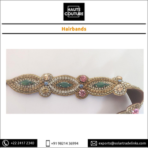 Diadema bordada a mano más vendida, cuentas hechas, diademas de moda de ojo de Marqués Esmeralda para niñas - Product Image 4