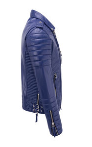 Cuero de oveja azul real, cierre con cremallera en todos los colores, hecho en paquistaní - Product Image 3