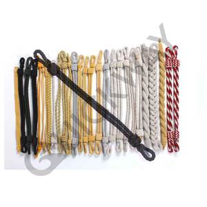 Cordon de mentonnière torsadée en fil d'or OEM Cordon de capuchon en fil d'or personnalisé Accessoires de capuchon de pointe - Product Image 2