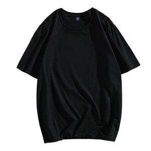 เสื้อยืดสีดำล้วนพิมพ์โลโก้สำหรับผู้ชายเสื้อเจอร์ซีย์ใส่ได้ทั้งชายและหญิงขนาดใหญ่พิเศษสำหรับ100% - Product Image 2