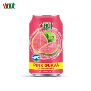 330毫升VINUT健康天然OEM服务制造商罐装粉色番石榴果汁饮料