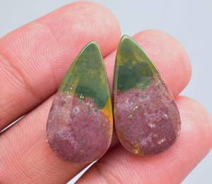 Par de gemas de piedra Natural en sangre, forma de mezcla, cabujones de piedra arterial combinados, par de gemas sueltas, par de joyería - Product Image 3