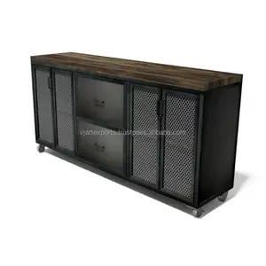 Furnitur Kontemporer Modern Klasik Kualitas Tinggi Paling Laris Kabinet 2 Tingkat dengan 2 Laci Papan Samping