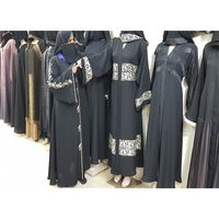 Abaya Longue Broderie Courte en Chiffon 100% Soie Naturelle Taille Haute Modeste Islamique Unie Coupe Droite Grande Taille pour Femme Collection Printemps-Été 2026