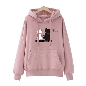 เสื้อฮู้ดผู้หญิงผ้าฝ้าย 100% เนื้อผ้าทอเบาสำหรับฤดูหนาว แห้งเร็ว ระบายอากาศได้ดี สีปรับแต่งได้ คอปกแบบมีฮู้ด - Product Image 1