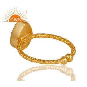 Bague réglable en argent plaqué or 925 pour homme et femme, fabrication de bijoux indiens avec des pierres précieuses turquoises, vente en gros - Product Image 3