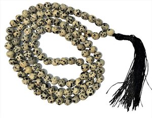 Collar Mala de 108 Cuentas de Jaspe Dálmata Natural, Hecho a Mano con Piedras Preciosas para Meditación, Yoga y Budismo - Product Image 3